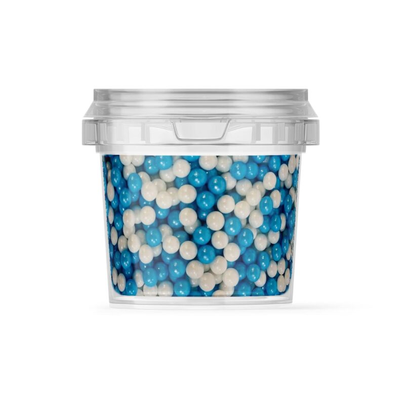 חרוזי סוכר כחול לבן 80 גרם