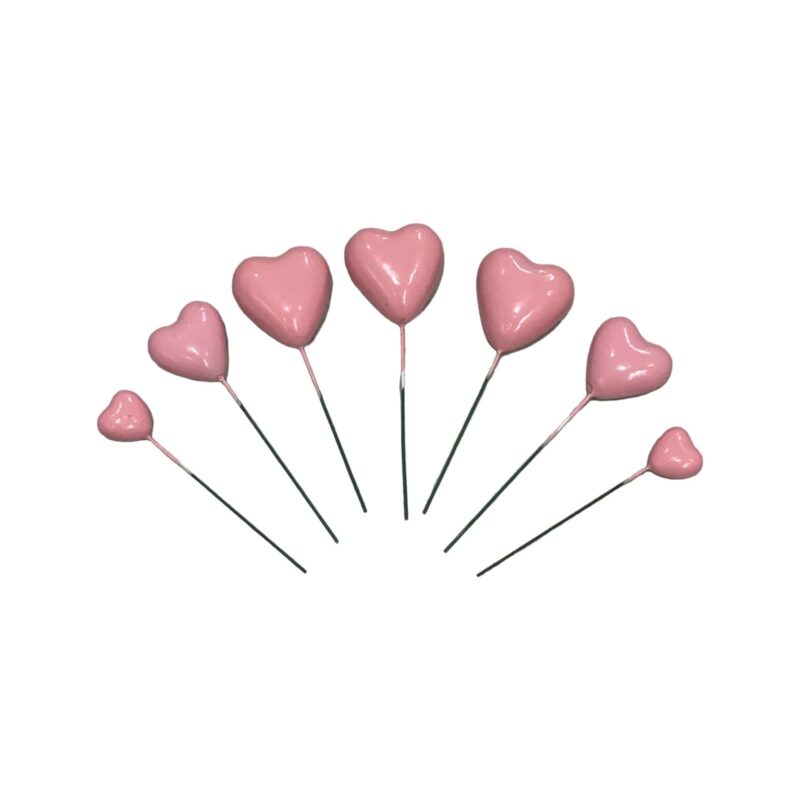 סט 7 לבבות צבע ורוד